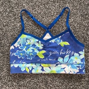 Blue Floral Gilly Hicks Sports Bra
